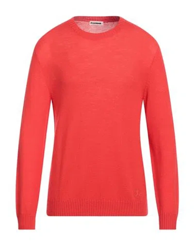 JIL SANDER JIL SANDER MAN SWEATER TOMATO RED SIZE 42 WOOL