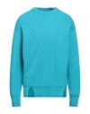 Jil Sander Man Sweater Turquoise Size 40 Wool In Blue