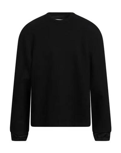 Jil Sander Man Sweatshirt Black Size 40 Wool, Polyamide