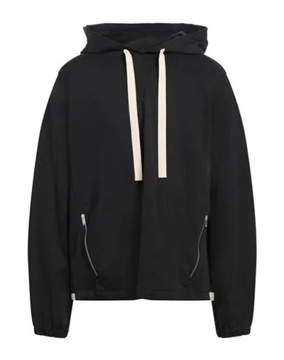 Jil Sander Man Sweatshirt Black Size 44 Polyamide, Cotton