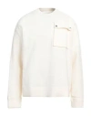 Jil Sander Man Sweatshirt Cream Size 42 Wool, Polyamide In Neutral