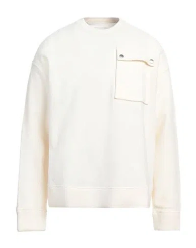 Jil Sander Man Sweatshirt Cream Size 42 Wool, Polyamide In Neutral