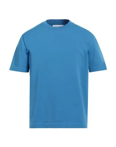 Jil Sander Man T-shirt Azure Size 38 Cotton, Polyester In Blue