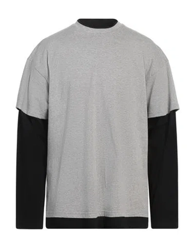 Jil Sander Man T-shirt Grey Size 40 Cotton In Gray