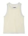 Jil Sander Man Tank Top Cream Size L Polyester, Leather