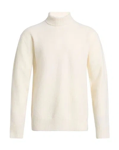 Jil Sander Man Turtleneck Ivory Size 38 Wool In White
