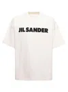 JIL SANDER JIL SANDER MAN 'S WHITE OVERSIZE COTTON T-SHIRT WITH LOGO PRINT
