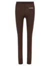 Jil Sander Leggings With Elastic Waistband And Seam Detailing In Brown