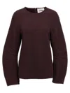 Jil Sander Shiny Double Face Textured Sweater In Maroon