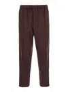 Jil Sander Bordeaux Pants With Elastic Waist In Tech Fabric Man In Brown