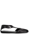 Jil Sander Leather Mary Jane Flats In Black