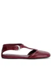 Jil Sander Mary Jane Ballerina Shoes In Red