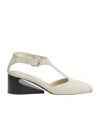 Jil Sander Leather Mary Jane Pumps In Neutral