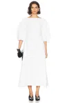 Jil Sander Women White Linen Midi Dress In Optic White