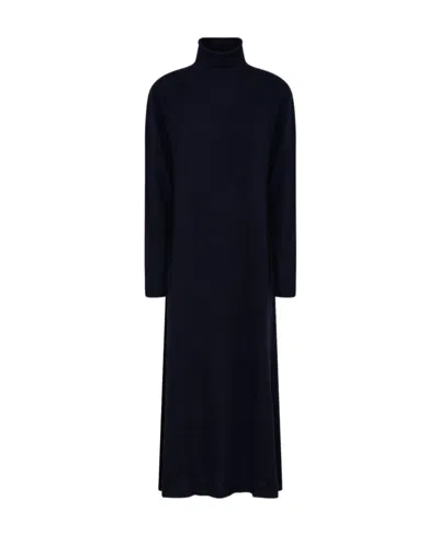 Jil Sander Maxi High-neck Knitted Dress In Black