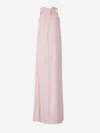 Jil Sander Twisted Georgette Gown In Light Pink