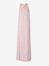 Jil Sander Twisted Georgette Gown In Light Pink