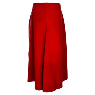 Pre-owned Jil Sander Maxi Skirt In Red Leather