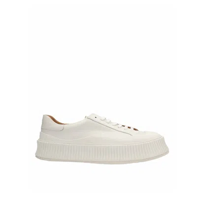 Jil Sander Maxi Sole Leather Sneakers Men In White