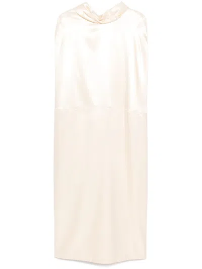 Jil Sander Maxikleid Aus Satin In Beige