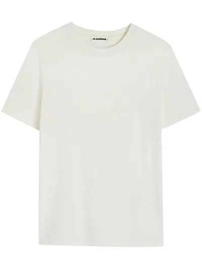 JIL SANDER JIL SANDER MC WHITE T-SHIRT CAMEL LOGO LABEL