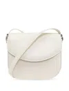 Jil Sander Coin Medium Leather Crossbody Bag In White