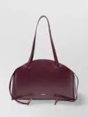 Jil Sander Medium Curved Shoulder Bag In Burgundy