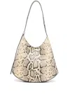 Jil Sander Python Print Leather Shoulder Bag In Neutrals