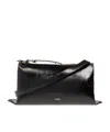 Jil Sander Medium Empire Leather Shoulder Bag In Black
