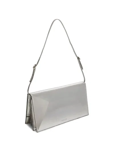 JIL SANDER MEDIUM FILE LAMINATED LEATHER SHOULDER BAG