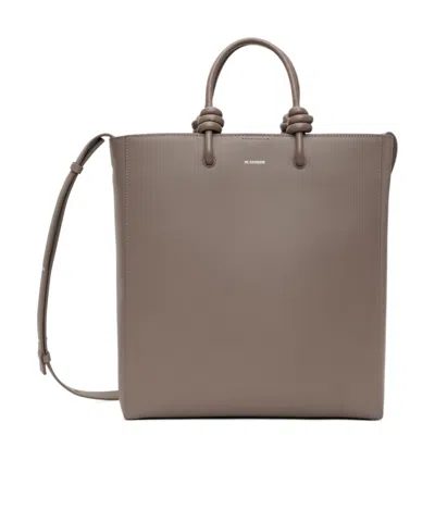 Jil Sander Taupe Medium Giro Tote In 228 Taupe Grey