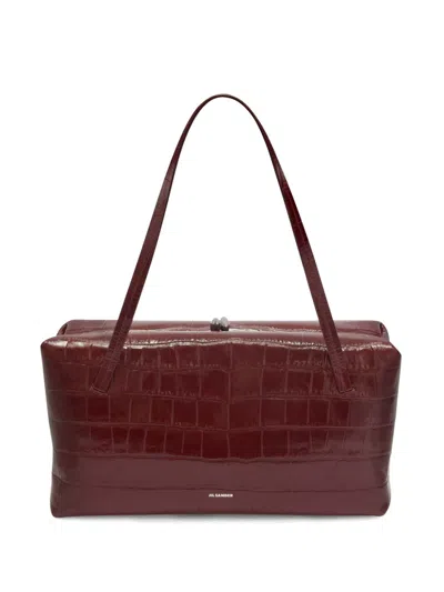 Jil Sander Medium Goji Pillow Leather Shoulder Bag In Red