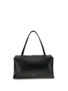 Jil Sander Women Black Leather Medium Goji Pillow Shoulder Bag
