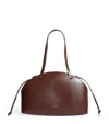 Jil Sander Chocolate Leather Medium Curve Shoulder Bag In Brown