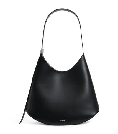 Jil Sander Medium Leather Eldorado Shoulder Bag In Black