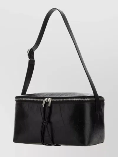 Jil Sander Medium Leather Shoulder Bag With Adjustable Strap