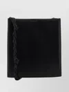 Jil Sander Medium Leather Shoulder Bag With Woven Handle In Black