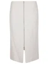 Jil Sander Textured-finish Zip-up Midi Skirt In White