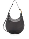 Jil Sander Medium Moon Leather Shoulder Bag In Black