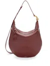 Jil Sander Medium Moon Leather Shoulder Bag In Red