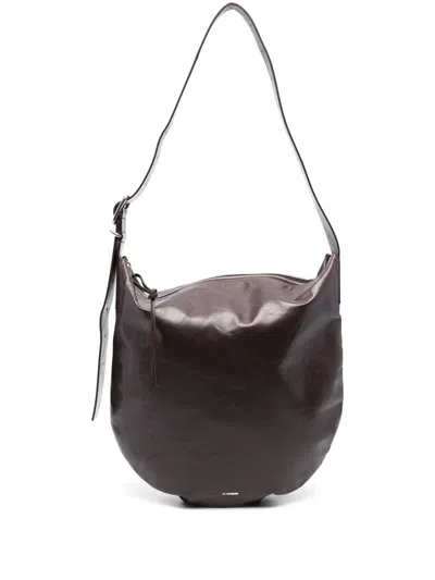 Jil Sander Medium Moon Shoulder Bag In Purple