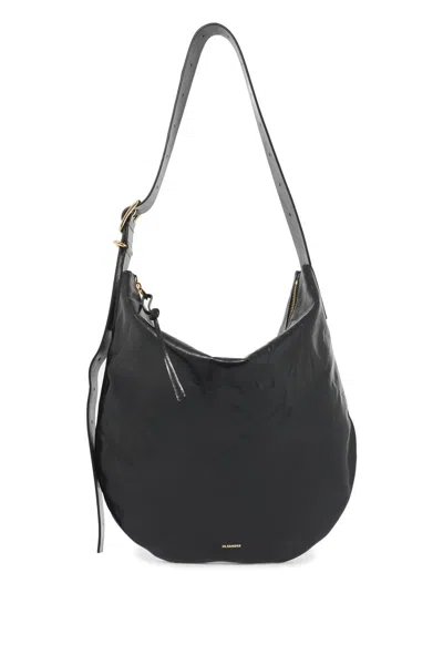 Jil Sander Medium Moon Shoulder Handbag In Black