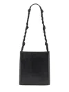 Jil Sander Tangle Medium Black Leather Shoulder Bag In Black