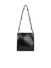 Jil Sander Women Black Leather Large Tangle Shoulder Bag In Black
