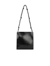 Jil Sander Medium 'tangle' Black Leather Crossbody Bag In Black