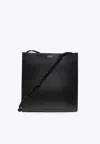 Jil Sander Medium Faux Leather Shoulder Bag In Black