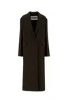 Jil Sander Long Wool Coat Featuring Flap Pockets In Black