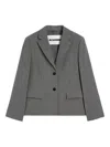 Jil Sander Short Tailored Wool Blazer In Gray