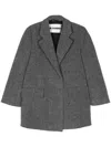 Jil Sander Tailored Grey Llama Coat With Notched Lapel In Grey