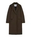 Jil Sander Mélange-effect Coat In Brown